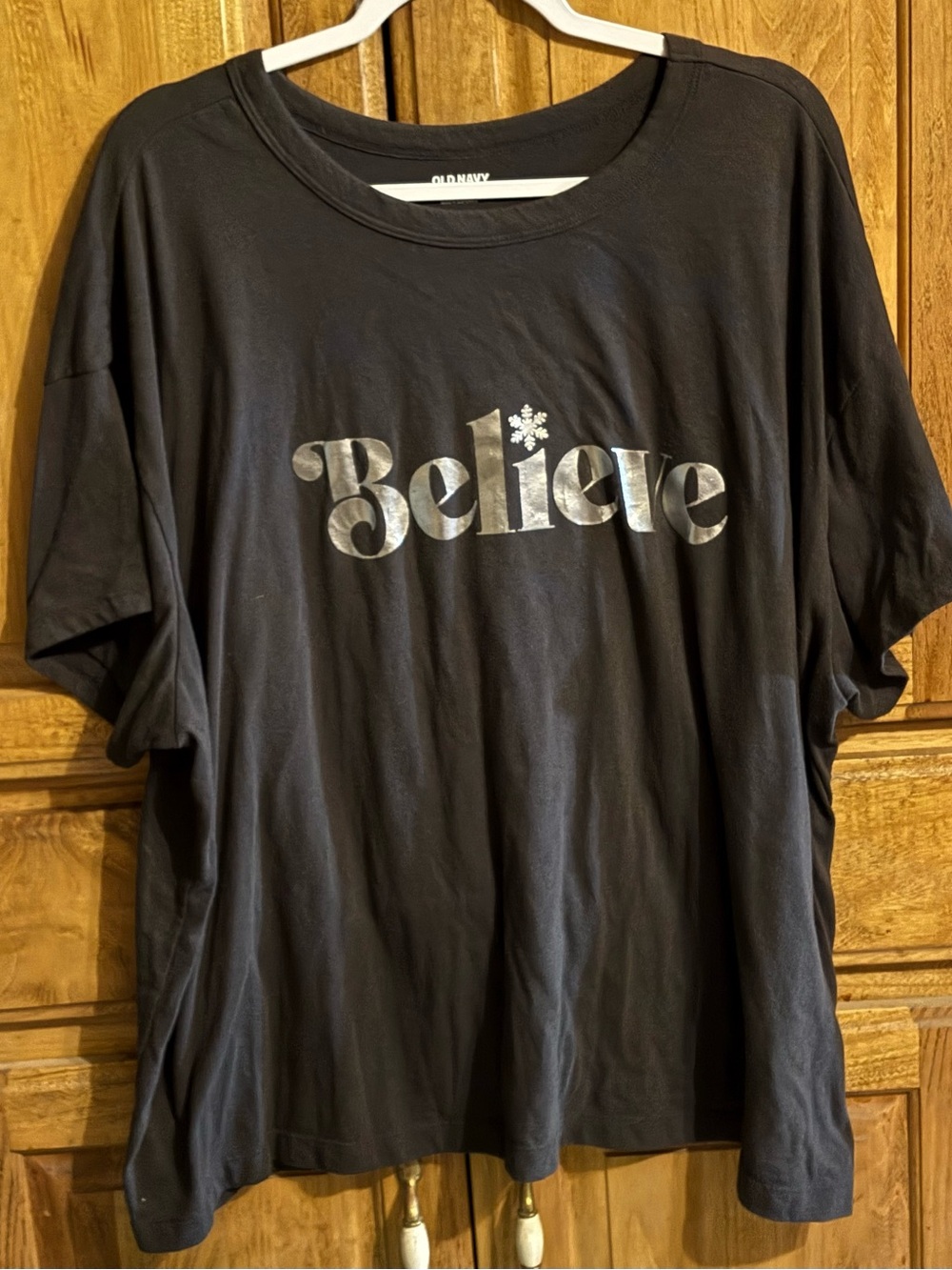 Old Navy Women's Black "Believe" Graphic Tee 3X